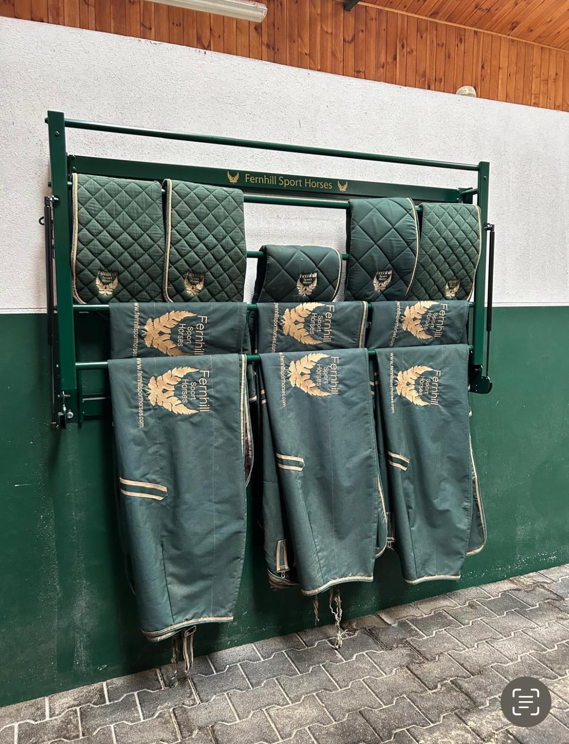 The Rug Rack 72″ — Heavy-Duty Fold-Down Horse Blanket Rack