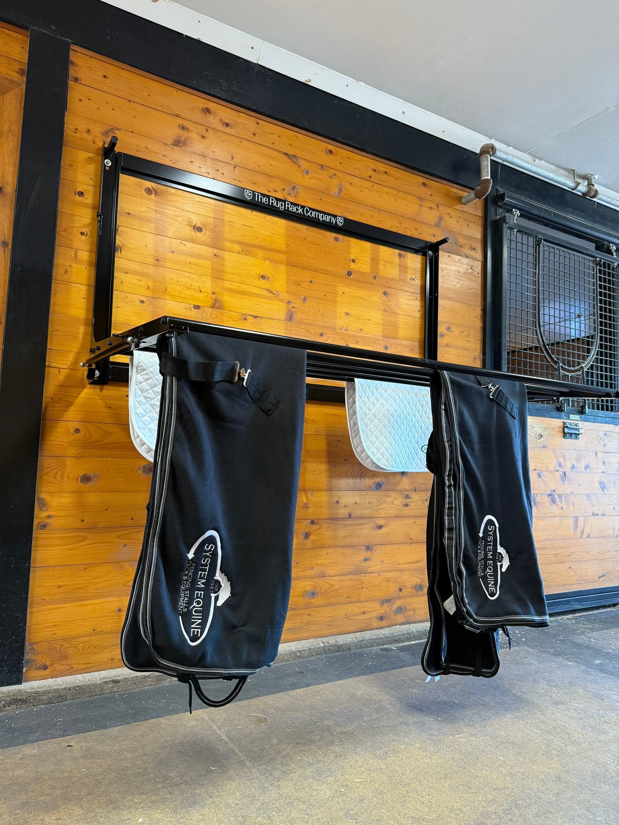 The Rug Rack 60″ — Compact Fold-Down Blanket Rack